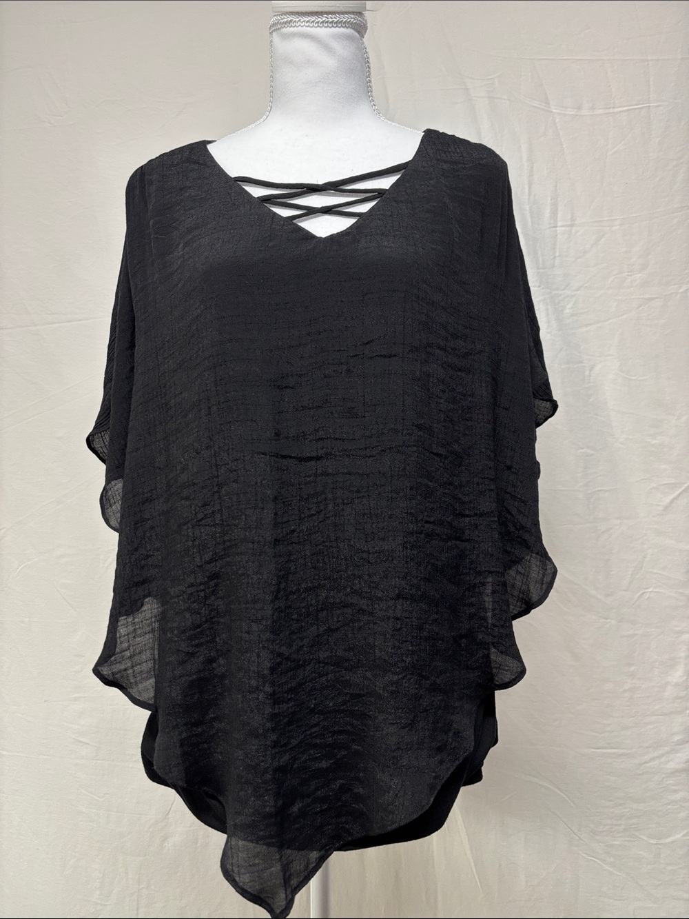 Alyx Black V-Neck Crisscross Blouse